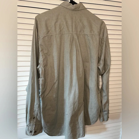 Izod Men’s Houndstooth Long Sleeve Button Down Shirt Size Large Cotton Green - Picture 12 of 16